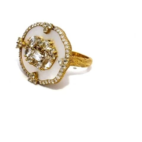 JUDITH RIPKA DIAMOND GEMS GOLD RING 18K YELLOW OVAL TOP (1 of 2)