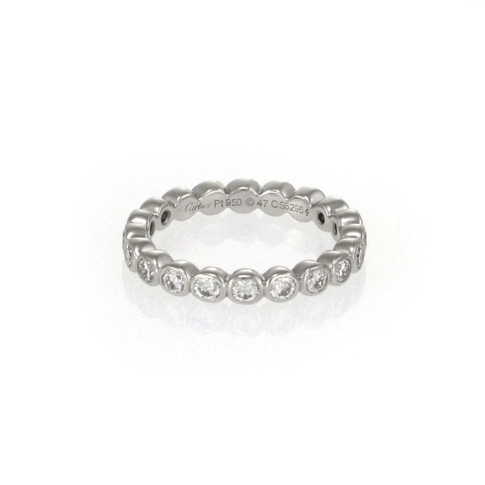 CARTIER RING DIAMOND PLATINUM FULL CIRCLE BEZEL SIZE 47 US 4 W/CERT (1 of 2)