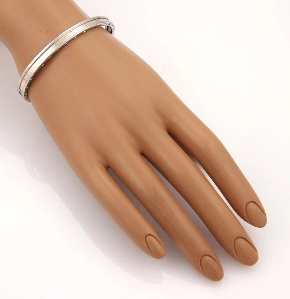 BVLGARI BULGARI B ZERO-1 STEEL 18K ROSE GOLD ENGRAVED CUFF BRACELET (1 of 2)