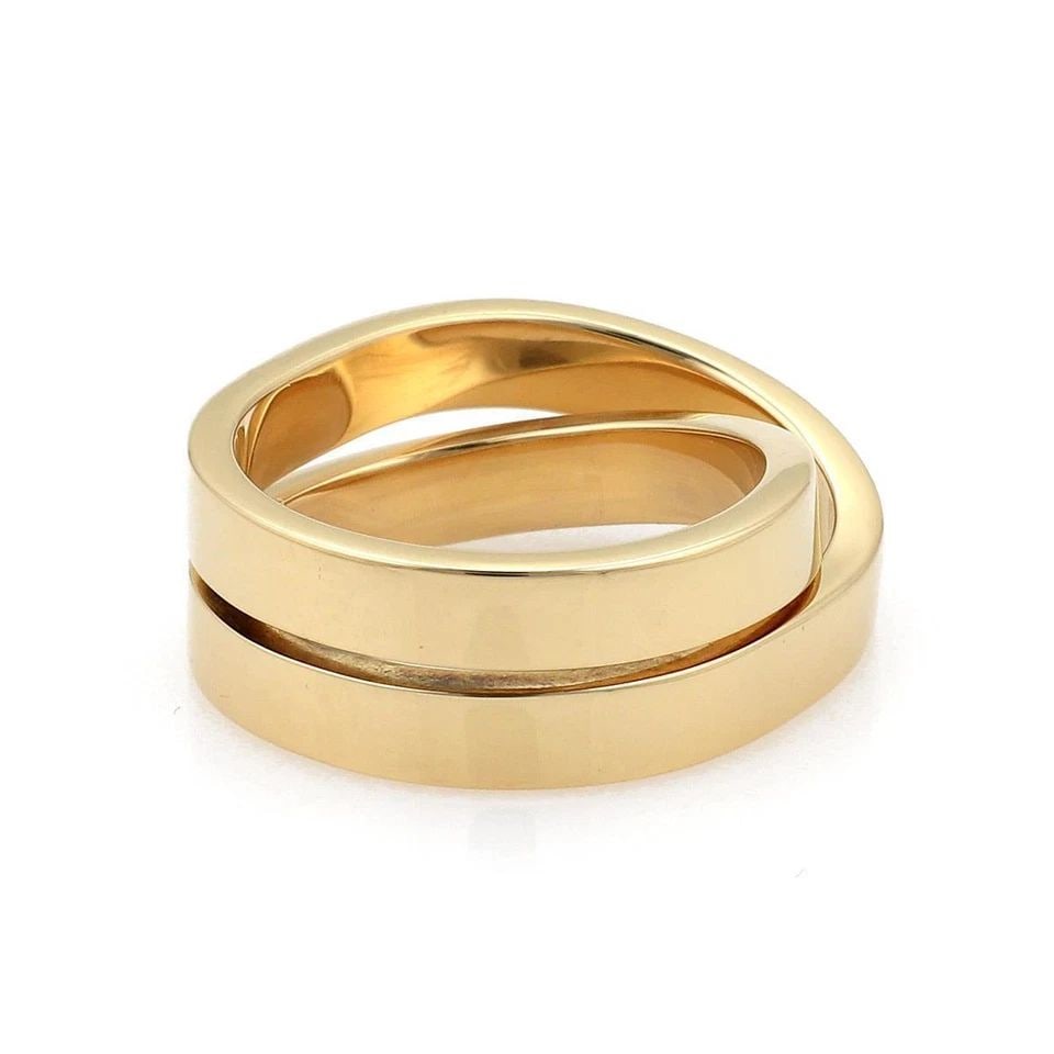 CARTIER NOUVELLE VAGUE RING 18K YELLOW GOLD CROSSOVER BAND SIZE EU 47-US 4 CERT (1 of 2)