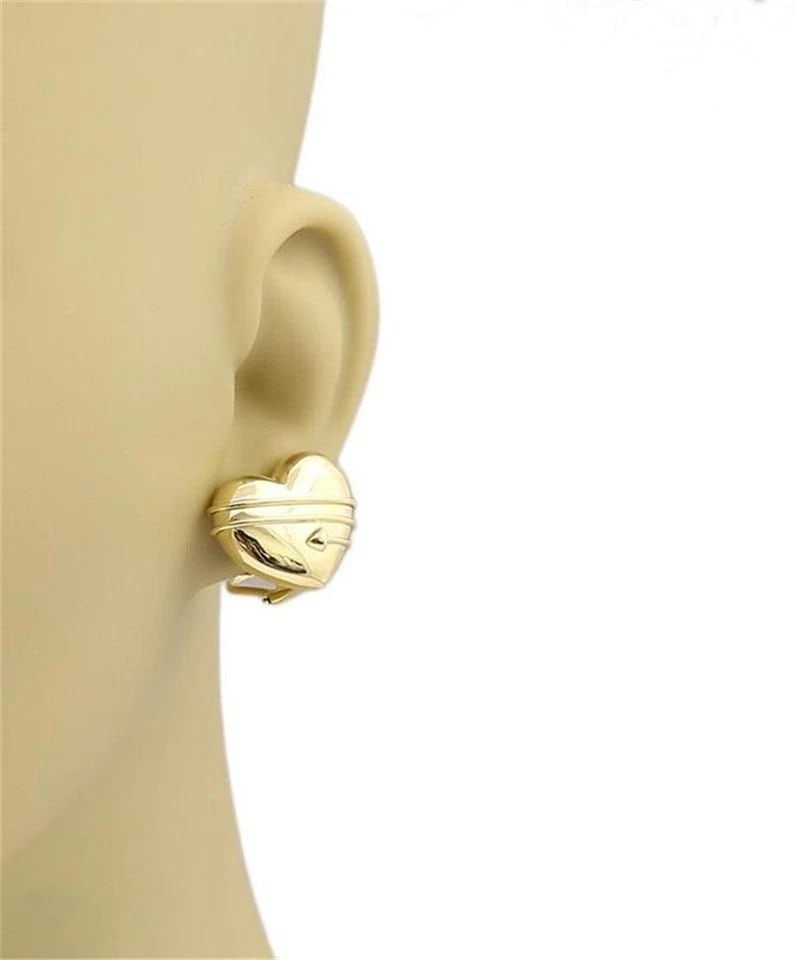 TIFFANY & CO. GOLD HEART EARRINGS 18K YELLOW VINTAGE CUPID'S ARROW STYLE (1 of 2)