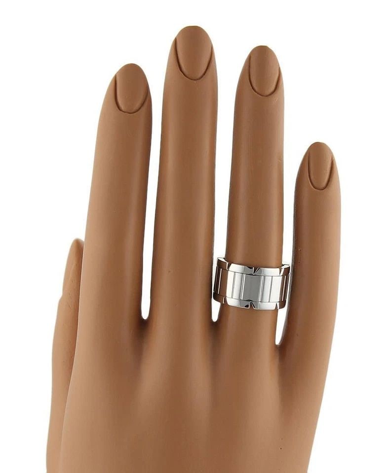 CARTIER TANK FRANCAISE GOLD RING 18K WHITE 11MM WIDE BAND SIZE 6.5 (1 of 2)