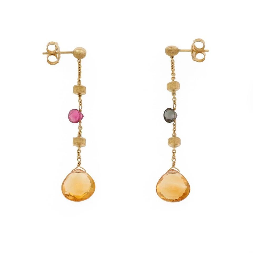 MARCO BICEGO PARADISE CITRINE TOPAZ 18K YELLOW GOLD BEAD DANGLE EARRINGS (1 of 2)