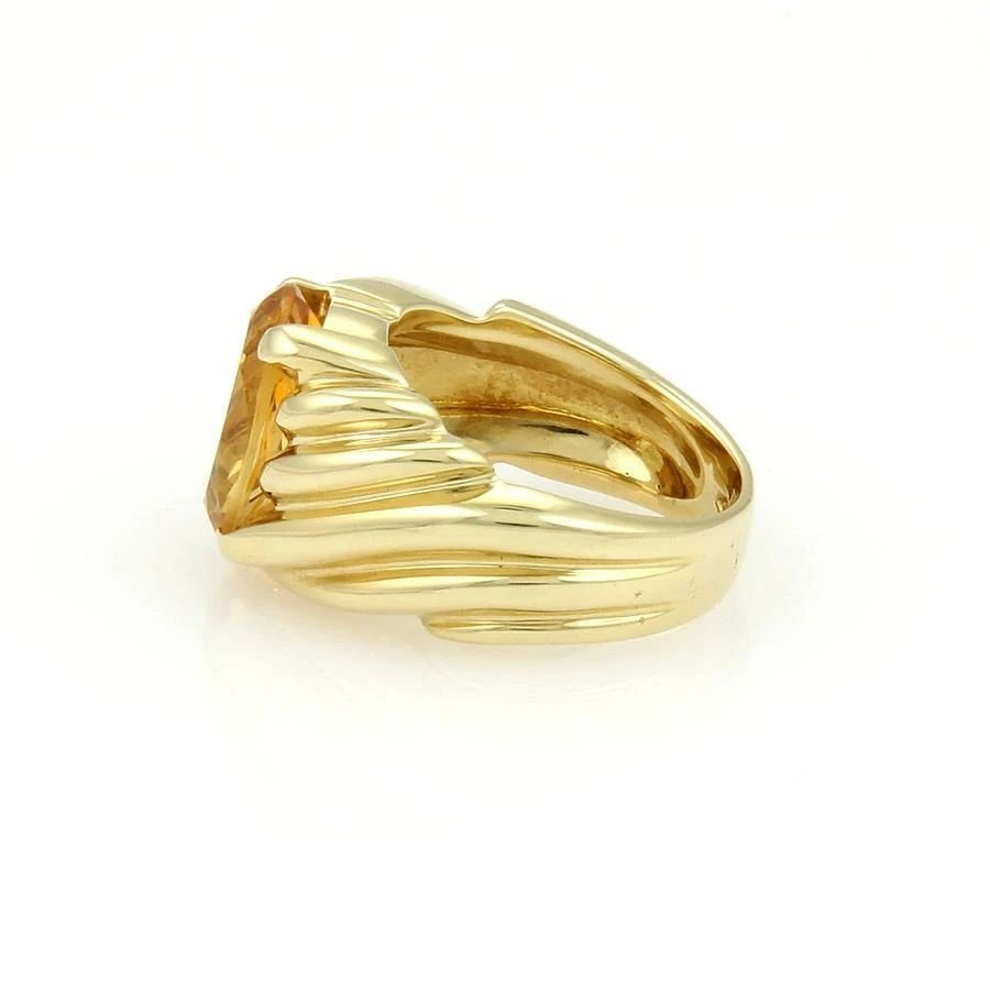 FRED CITRINE GOLD RING 18KT YELLOW OVAL SHAPE SOLITAIRE RIB STYLE (1 of 2)