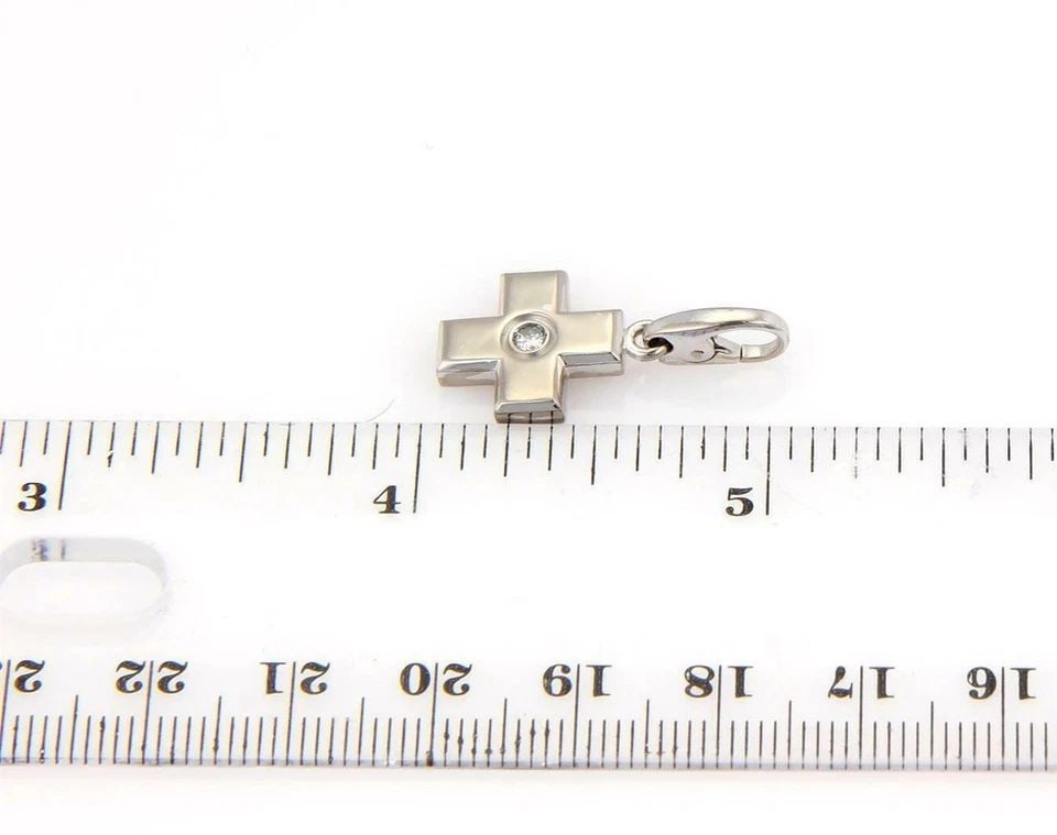 CARTIER VS1 DIAMOND 18K WHITE GOLD CROSS CHARM PENDANT? (1 of 2)