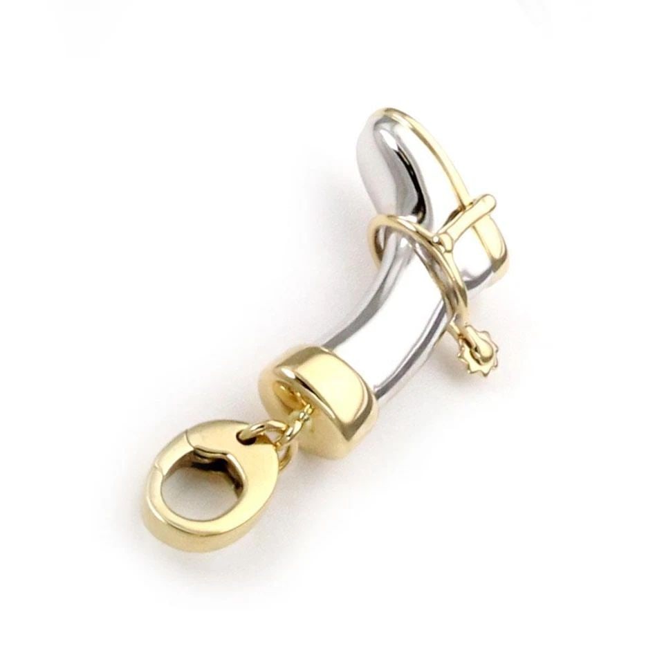 GUCCI 18K TWO TONE GOLD COWBOY LONG BOOTH PENDANT (1 of 2)