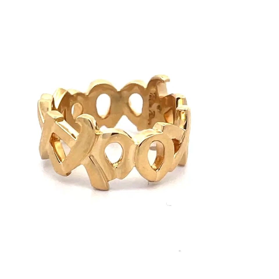 TIFFANY & CO. XO BAND RING WIDE 18K YELLOW GOLD OPEN STYLE SIZE 7 (1 of 1)