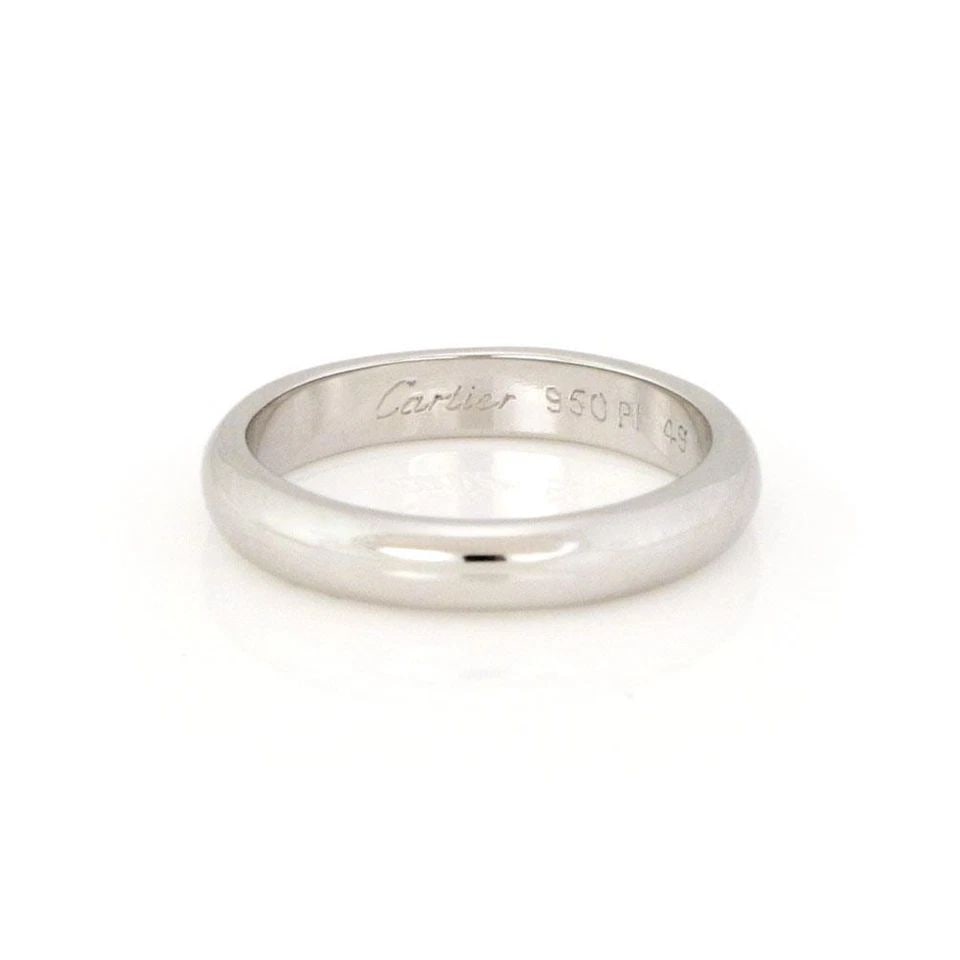 CARTIER PLATINUM WEDDING BAND 3.5MM WIDE DOME RING SIZE EU 49-US 5 W/CERT.: CARTIER PLATINUM WEDDING BAND 3.5MM WIDE DOME RING SIZE EU 49-US 5 W/CERT. Cartier Platinum 3.5mm Wide Dome Wedding Band Ring Size EU 49-US 5 w/Cert. Description This is an authentic elegant band ring