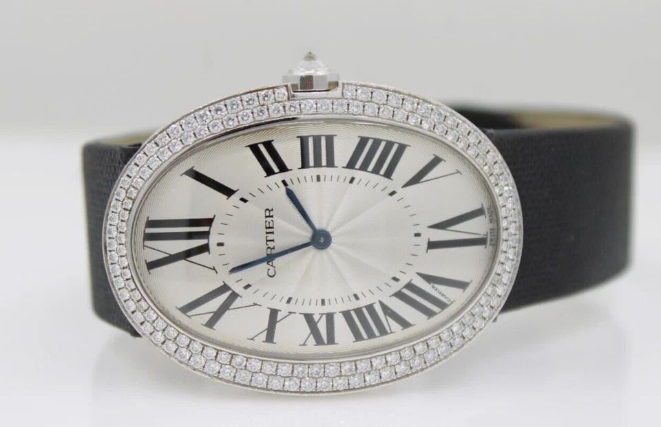 CARTIER BAIGNOIRE 18K WHITE GOLD 44MM X 32MM DIAMOND BEZEL WATCH WB520009: CARTIER BAIGNOIRE 18K WHITE GOLD 44MM X 32MM DIAMOND BEZEL WATCH WB520009 CARTIER BAIGNOIRE 18K WHITE GOLD 44MM X 32MM DIAMOND BEZEL WATCH WB520009 Description Cartier Baignoire 18k White Gold 32mm x 