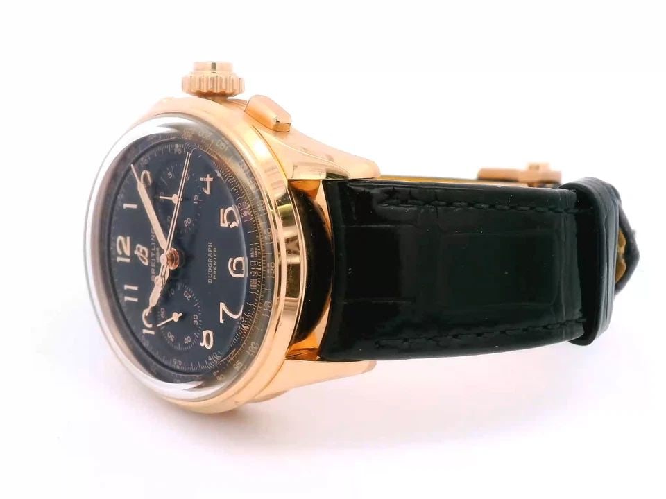 BREITLING PREMIER B15 DUOGRAPH 42MM BLACK DIAL 18K RED GOLD WATCH W/ BOX RB1510 (1 of 2)
