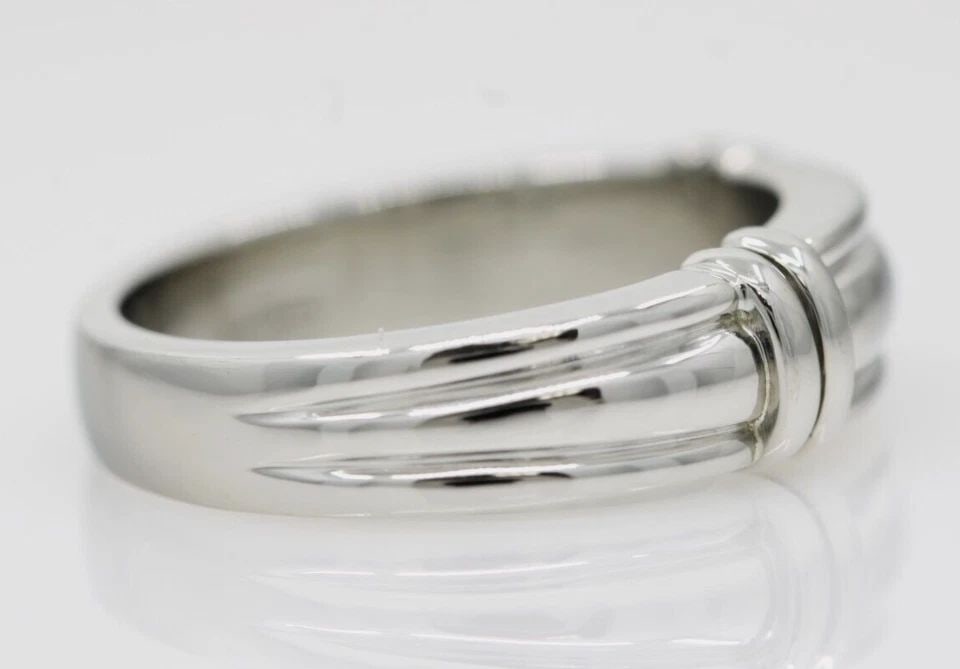 SCOTT KAY PLATINUM 6MM RIBBED MEN'S BAND RING SIZE 9 - 15.6 GRAMS (1 of 2)