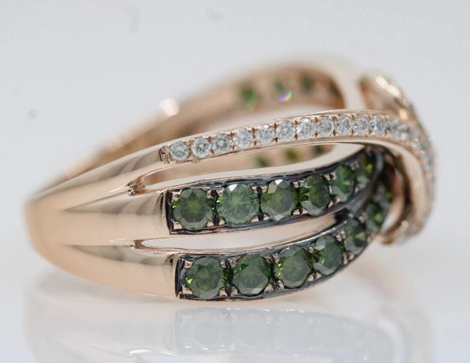 LEVIAN 14K ROSE GOLD EXOTICS 1.25 CT GLADIATOR GREEN & WHITE DIAMOND RING SIZE 8: LEVIAN 14K ROSE GOLD EXOTICS 1.25 CT GLADIATOR GREEN & WHITE DIAMOND RING SIZE 8 LEVIAN 14K ROSE GOLD EXOTICS 1.25 CT GLADIATOR GREEN & WHITE DIAMOND RING SIZE 8 Description LeVian 14K Rose Gold Exoti