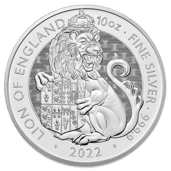 2022 GREAT BRITAIN QUEENS BEAST LION OF ENGLAND 10 OZ .9999 SILVER COIN (1 of 1)