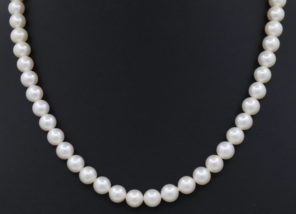 TIFFANY & CO. STERLING SILVER 7MM PEARL NECKLACE 16" (1 of 2)