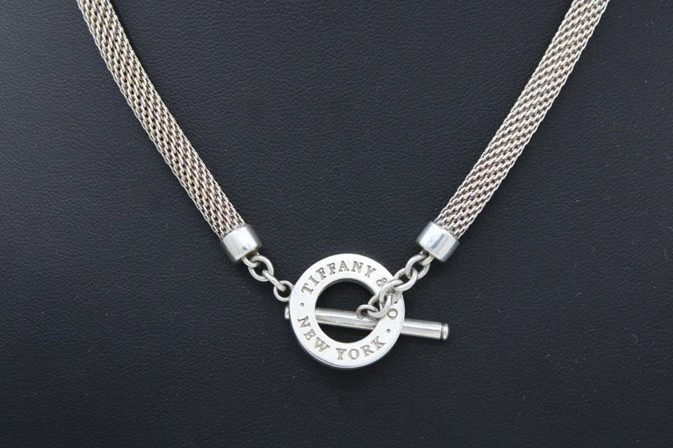 RARE TIFFANY & CO STERLING SILVER SOMERSET MESH TOGGLE NECKLACE LIMITED EDITION (1 of 2)