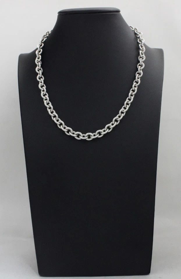 TIFFANY & CO. STERLING SILVER 8 MM ROUND ROLO CIRCLE LINK NECKLACE 18" (1 of 2)
