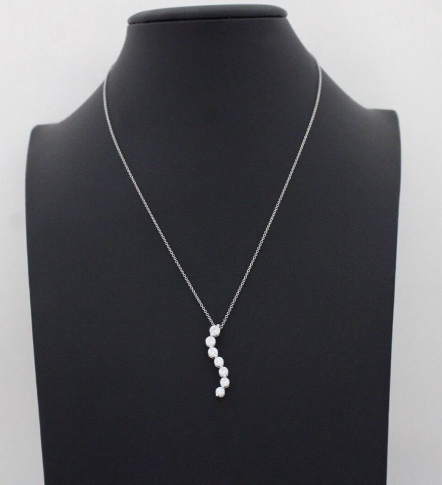 14K WHITE GOLD 1 TCW LAB GROWN DIAMOND PENDANT W/ 16" NECKLACE (1 of 2)