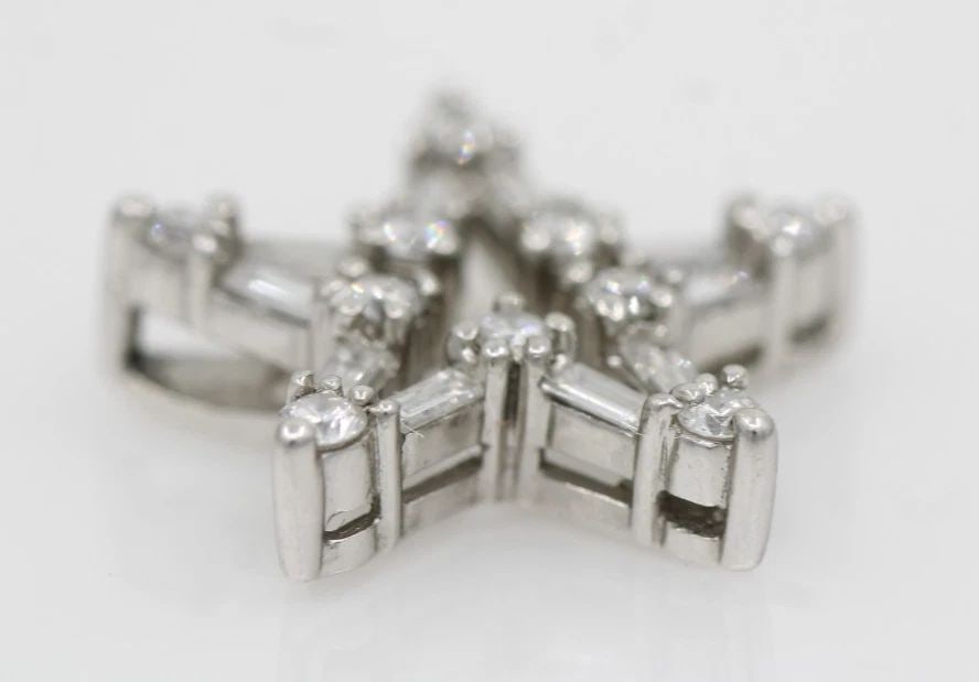 SONIA B. BITTON 14K WHITE GOLD NATURAL DIAMOND STAR SHAPE PENDANT (1 of 1)