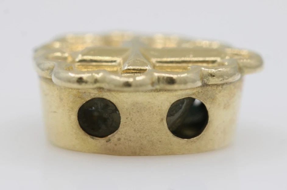 10K YELLOW GOLD CROSS BRACELET SLIDE CHARM 1.7 GRAMS (1 of 2)