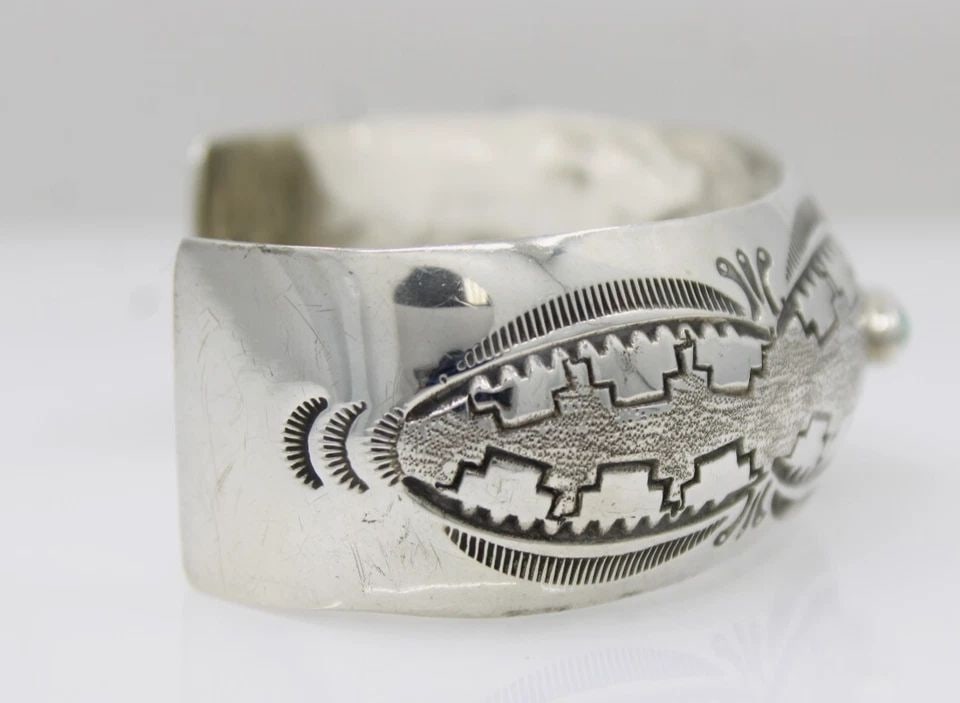 J. LEE NAVAJO STERLING SILVER ROYSTON TURQUOISE CUFF BRACELET 7" - 32.2 GRAMS (1 of 2)