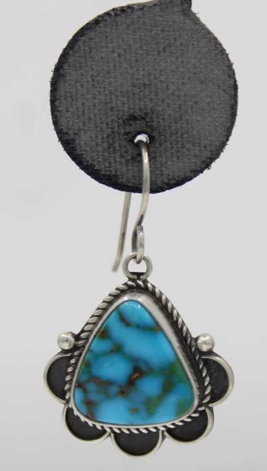 ELLA E.M. LINKIN STERLING SILVER TURQUOISE DANGLE EARRINGS (1 of 2)
