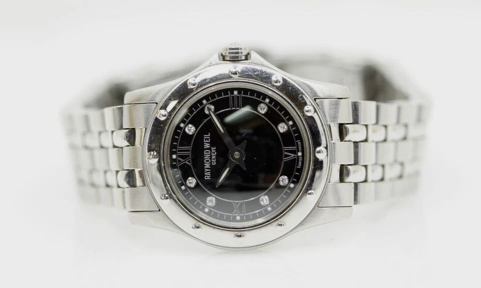 RAYMOND WEIL TANGO 23MM BLACK DIAL DIAMOND INDICES STAINLESS STEEL WATCH 5790 (1 of 2)