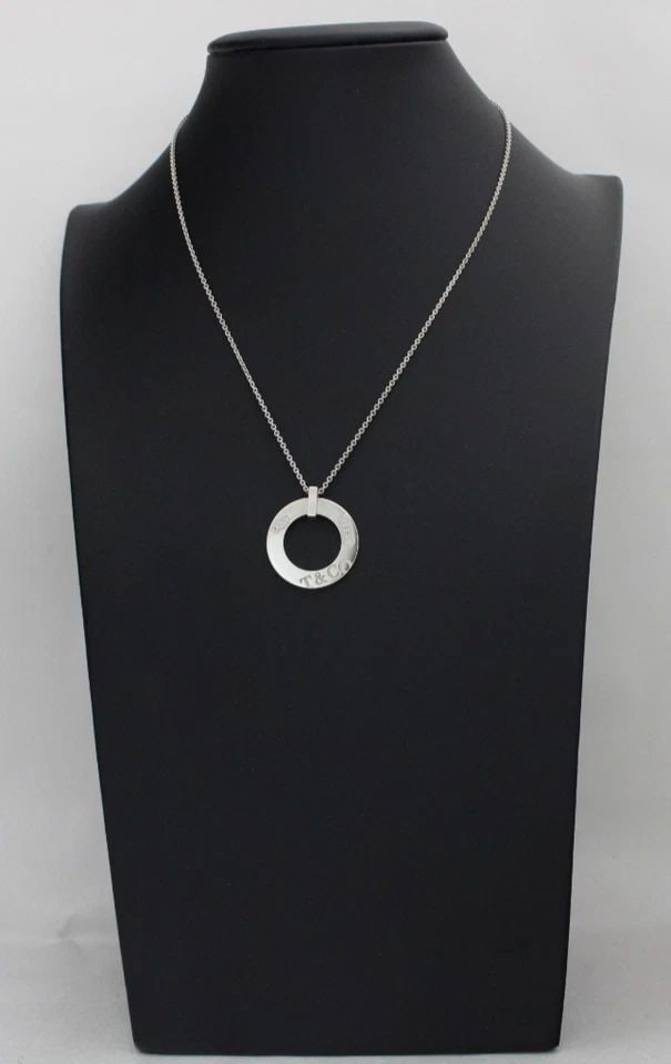 TIFFANY & CO. STERLING SILVER 1837 ROUND CIRCLE PENDANT W/ 16" NECKLACE (1 of 2)