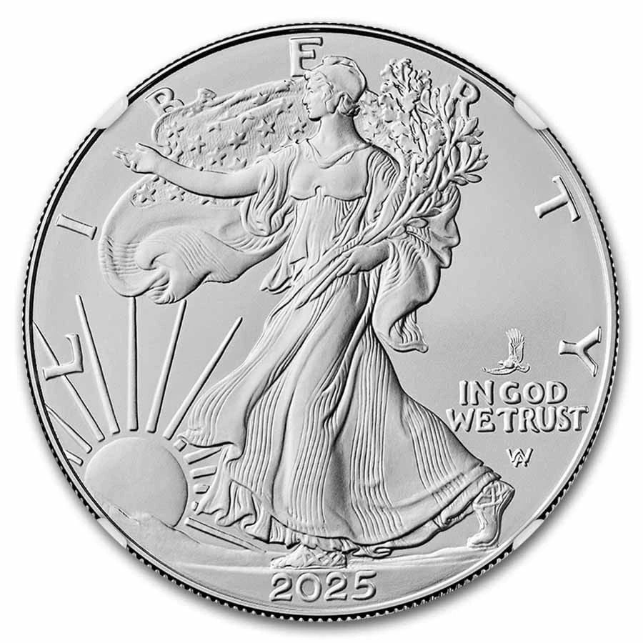 2025-(P) $1 AMERICAN SILVER EAGLE (EAGLE PRIVY) MS-70 NGC FIRST DAY OF ISSUE (1 of 2)