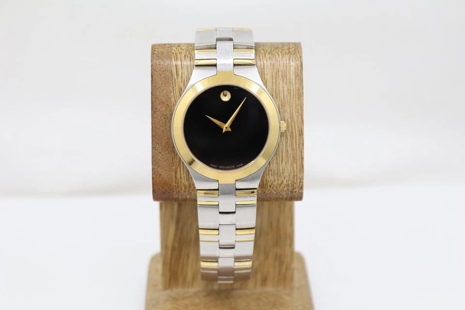 MOVADO JURO TWO-TONE CLASSIC MUSEUM MENS WATCH 36MM BLACK DIAL 0605030 (1 of 2)