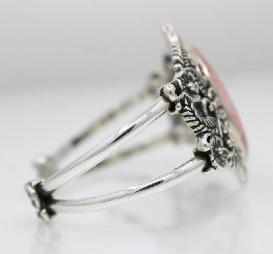 CAROLYN POLLACK STERLING SILVER .925 PINK RHODOCHROSITE CUFF BRACELET 6" (1 of 2)