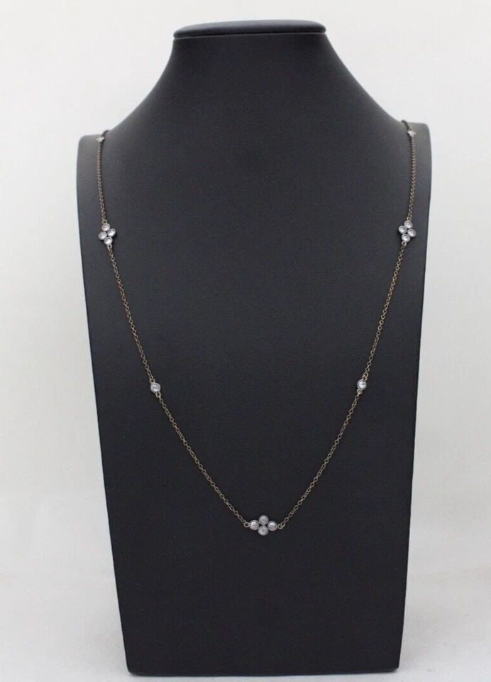 FRIEDA ROTHMAN STERLING SILVER SIGNATURE FOUR POINT STATION NECKLACE 8.8 GRAMS (1 of 2)