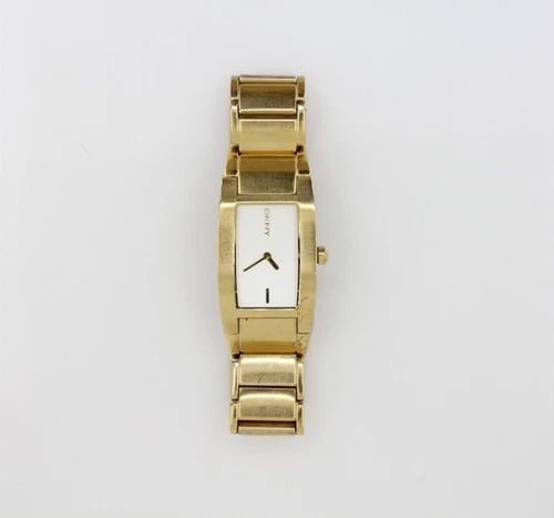 DKNY DONNA KARAN WOMEN'S GOLD TONE RECTANGULAR WATCH NY-3076 24MM 6.5" BRACELET (1 of 1)