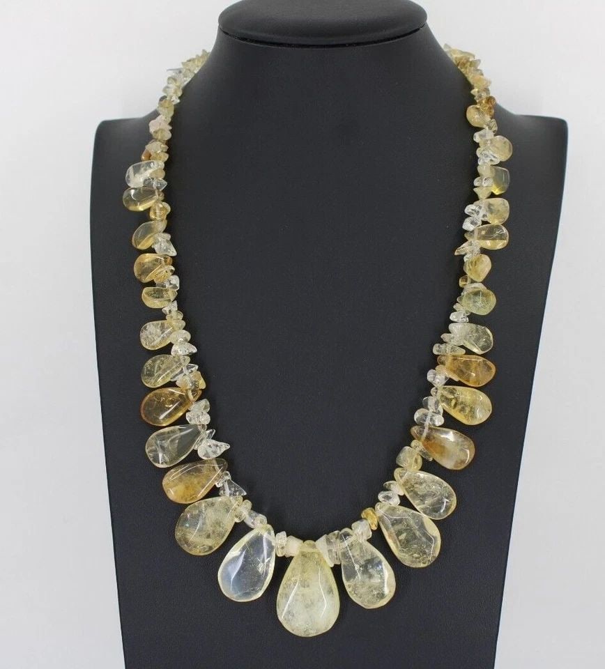 JAY KING DRT STERLING SILVER LEMON YELLOW QUARTZ 18 - 20" NECKLACE (1 of 2)
