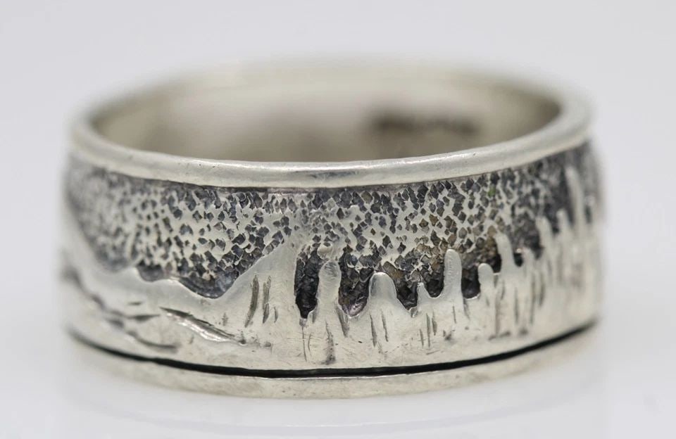 MSK STERLING SILVER CIMARRON MOUNTAIN W/ COPPER SUN BAND RING 9.5 - 7.2 G (1 of 2)