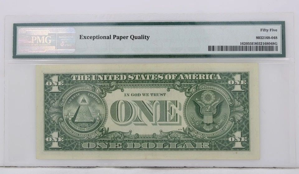 $1 1957A SILVER CERTIFICATE PMG 55 EPQ ABOUT UNCIRCULATED S/N N82068878A PP H (1 of 1)