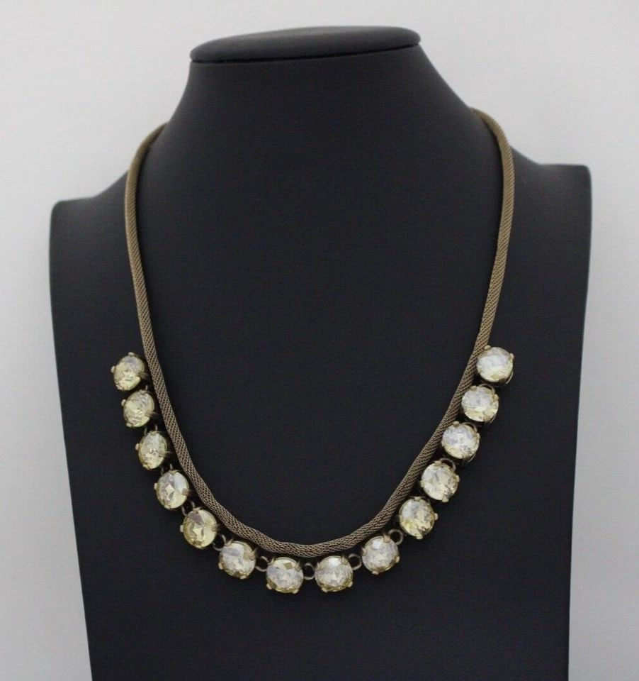 J. CREW GOLD TONED YELLOW GEM STONE STATEMENT 21" NECKLACE (1 of 1)