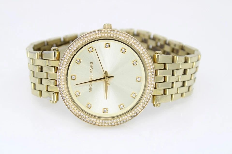 MICHAEL KORS WOMEN'S DARCI MK3216 ROCK GOLD TONE PAVE BEZEL (1 of 1)