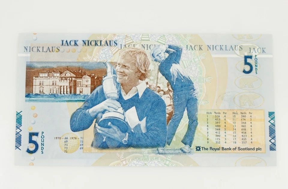 2005 JACK NICKLAUS £5 NOTE ROYAL BANK SCOTLAND UNC COMMEMORATIVE (1 of 2)