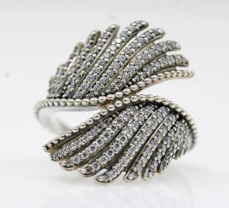 PANDORA SIZE 5.5 MAJESTIC FEATHERS STERLING SILVER RING (1 of 2)