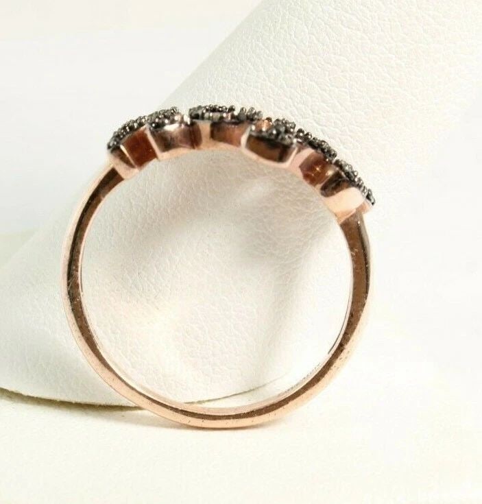 SAMARA JEWELRY DESIGN SJD STERLING ROSE GOLD BLACK SPINEL HOPE RING SIZE 9 (1 of 2)