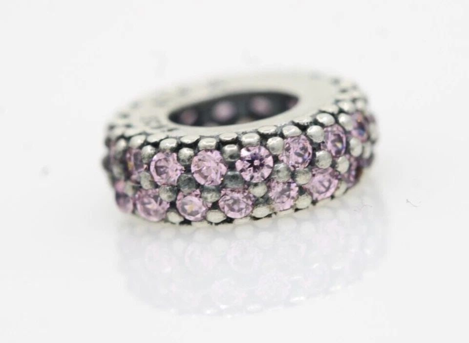 PANDORA STERLING SILVER PINK SPACER CHARM 791359PCZ 1.2 GRAMS (1 of 1)