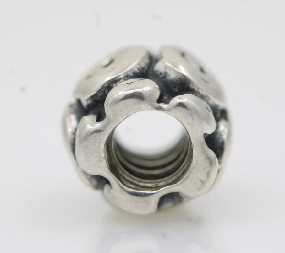 PANDORA STERLING SILVER ALE SCROLL ROSE PETAL CHARM BEAD 790136 (1 of 2)