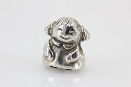 GENUINE PANDORA CHARM 1ST CHARM LAUNCH LITTLE GIRL HEAVY PIGTAILS # 790375 (1 of 1)
