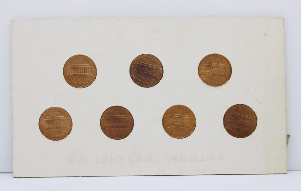 B.U. 1982 PENNY CENTS PHILADELPHIA , DENVER, ZINC & COPPER VARIETIES COLLECTION (1 of 2)