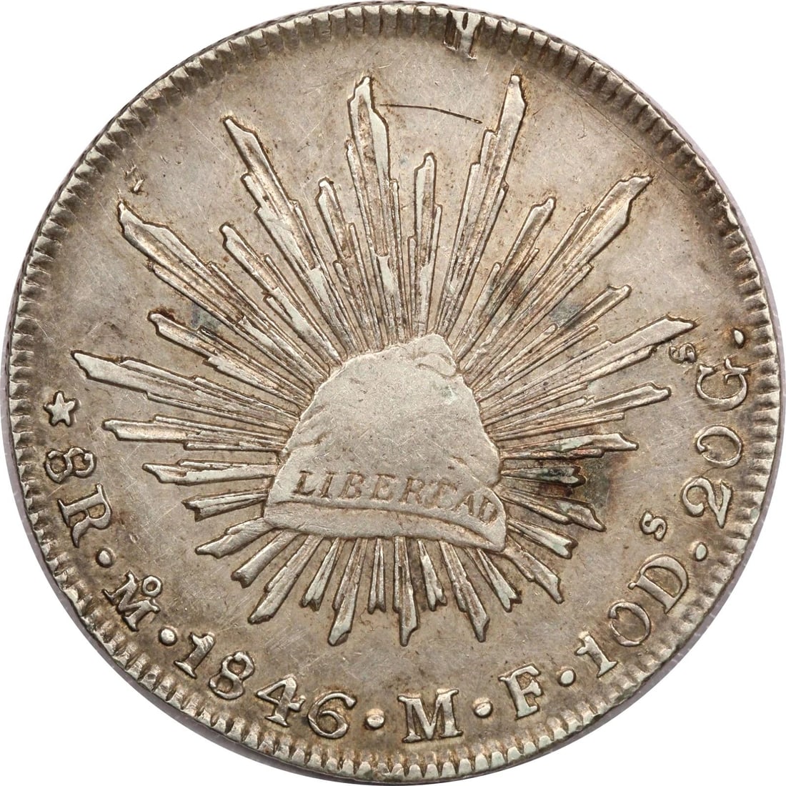 1846 MO MF MEXICO SPANISH COLONIAL 8 REALES, EXTREMELY FINE XF, KM# 377.10 (1 of 2)