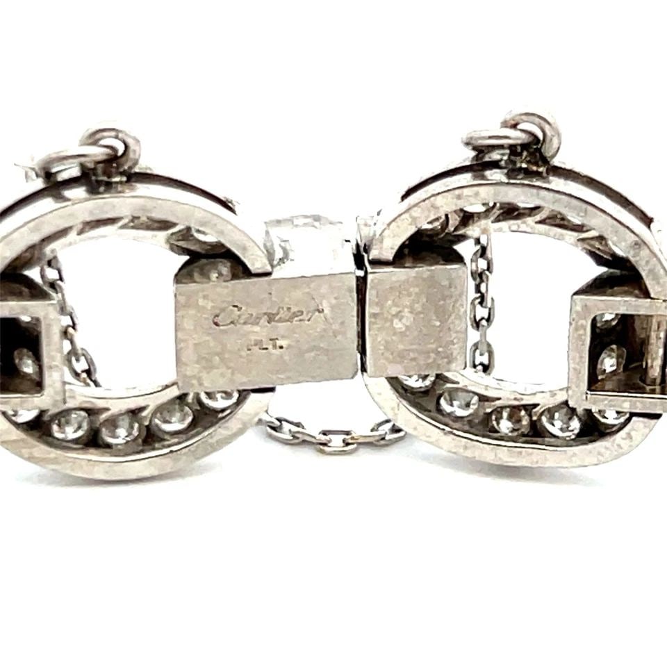 CARTIER 8.00 CARAT ROUND BRILLIANT G VS1 DIAMOND PLATINUM ART-DECO BRACELET: CARTIER 8.00 CARAT ROUND BRILLIANT G VS1 DIAMOND PLATINUM ART-DECO BRACELET CARTIER Cartier 8.00 Carat Round Brilliant G VS1 Diamond Platinum Art-Deco Bracelet 950 Details Department Unisex Adults Mai