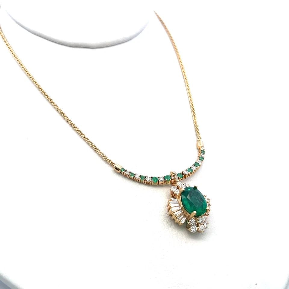 DAVID WEBB 18K YG COCKTAIL RING 0.9CT ROUND F-VS DIAMOND 0.75CT EMERALD SIZE 4.7 (1 of 1)