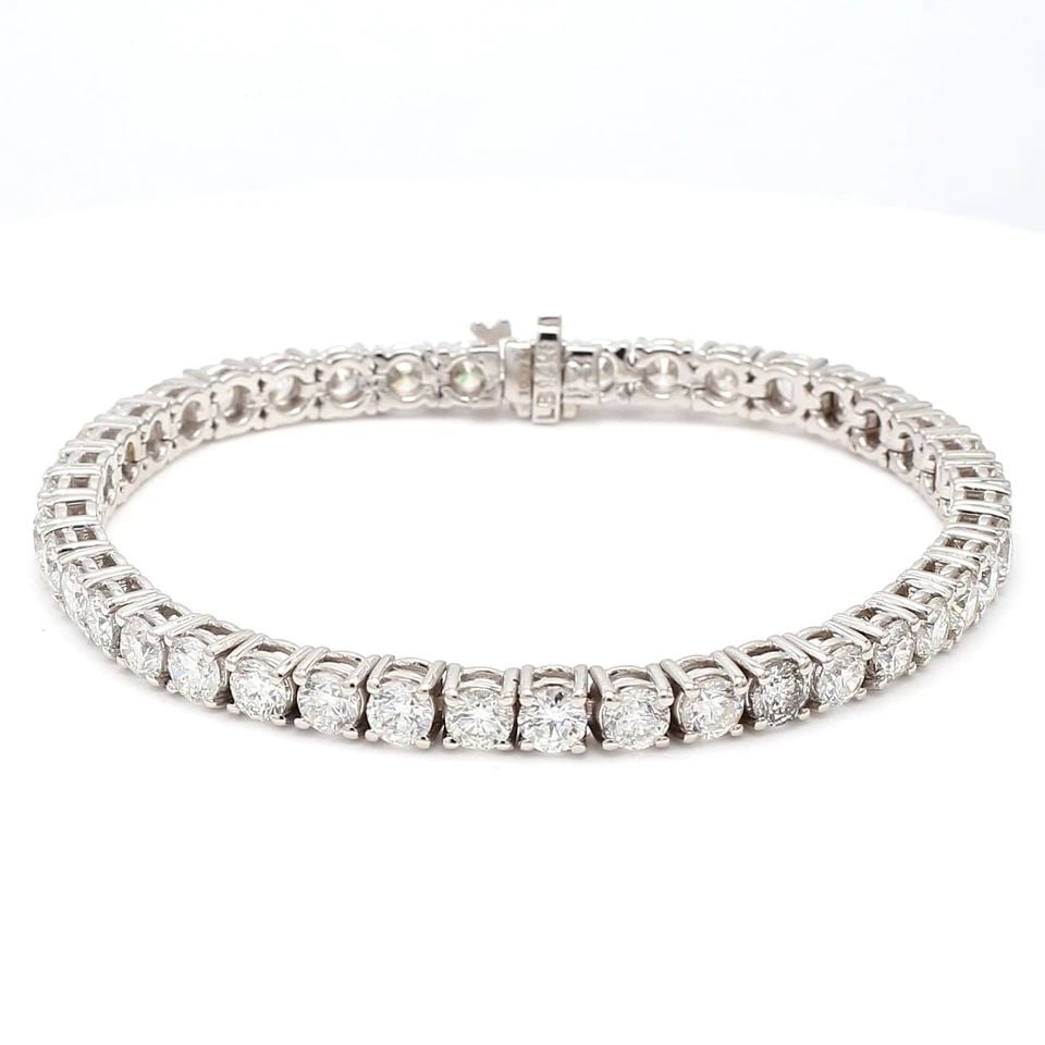 10.57 CARAT ROUND BRILLIANT F VS1 DIAMOND 14 KARAT WHITE GOLD TENNIS BRACELET: 10.57 CARAT ROUND BRILLIANT F VS1 DIAMOND 14K WG TENNIS BRACELET Title: 10.57 Carat Round Brilliant F VS1 Diamond 14 Karat White Gold Tennis Bracelet Style: Tennis Metal: 14 Karat White Gold Gemstone 