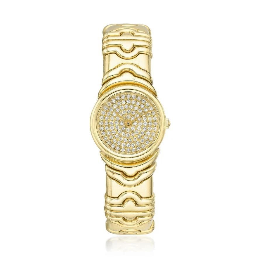 1.32 CARAT ROUND BRILLIANT G VS1 DIAMOND 18 KARAT YELLOW GOLD WRIST WATCHES (1 of 2)