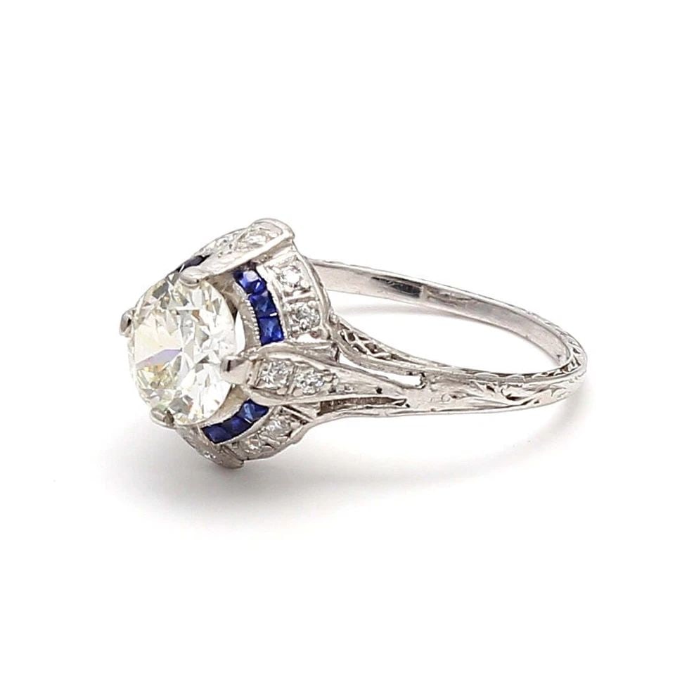 ANTIQUE 2.00 CARAT CIRCULAR BRILLIANT CUT K-SI2 DIAMOND PLATINUM RING: ANTIQUE 2.00 CARAT CIRCULAR BRILLIANT CUT K-SI2 DIAMOND PLATINUM RING Title: Antique 2.00 Carat Circular Brilliant Cut K-SI2 Diamond Platinum Engagement Ring Style: Engagement Metal: Platinum Gemstone